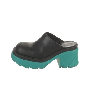 Bottega Veneta Black and Teal Clogs/ Mules